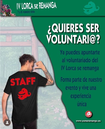 Se buscan voluntarios para la III edici�n de sal�n del manga LORCA SE REMANGA 2026.