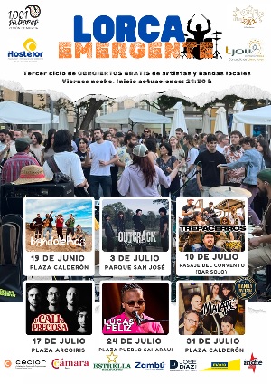 Lorca Emergentes 2026 de bandas locales junio-julio.